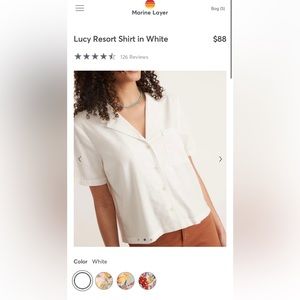 Marine Layer Lucy Resort Shirt White